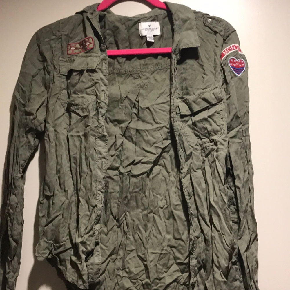 Olive colored army shirt